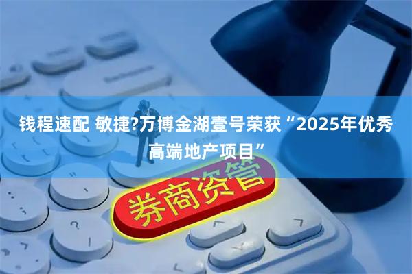 钱程速配 敏捷?万博金湖壹号荣获“2025年优秀高端地产项目”